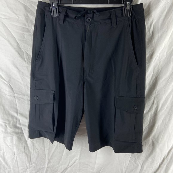 Eastbay Mens Black Cargo Shorts Pockets Size 30